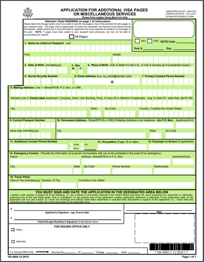 ds 4085 form